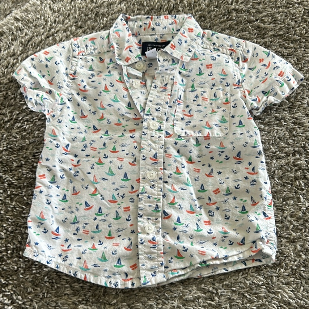 18 - 24 months toddler boy nautical themed short sleeve polo from Children’s Pl.